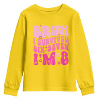 8th Birthday Girls Youth Sweatshirt Bruh I Survived 67 Im 8 Year Old Six Seven