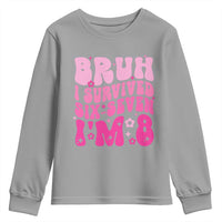 8th Birthday Girls Youth Sweatshirt Bruh I Survived 67 Im 8 Year Old Six Seven