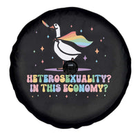 Rainbow Goose Heterosexuality in This Economy Spare Tire Cover LGBTQ Lesbian Pride - Wonder Print Shop