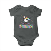 Rainbow Goose Heterosexuality in This Economy Baby Onesie LGBTQ Lesbian Pride - Wonder Print Shop