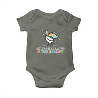 Rainbow Goose Heterosexuality in This Economy Baby Onesie LGBTQ Lesbian Pride - Wonder Print Shop