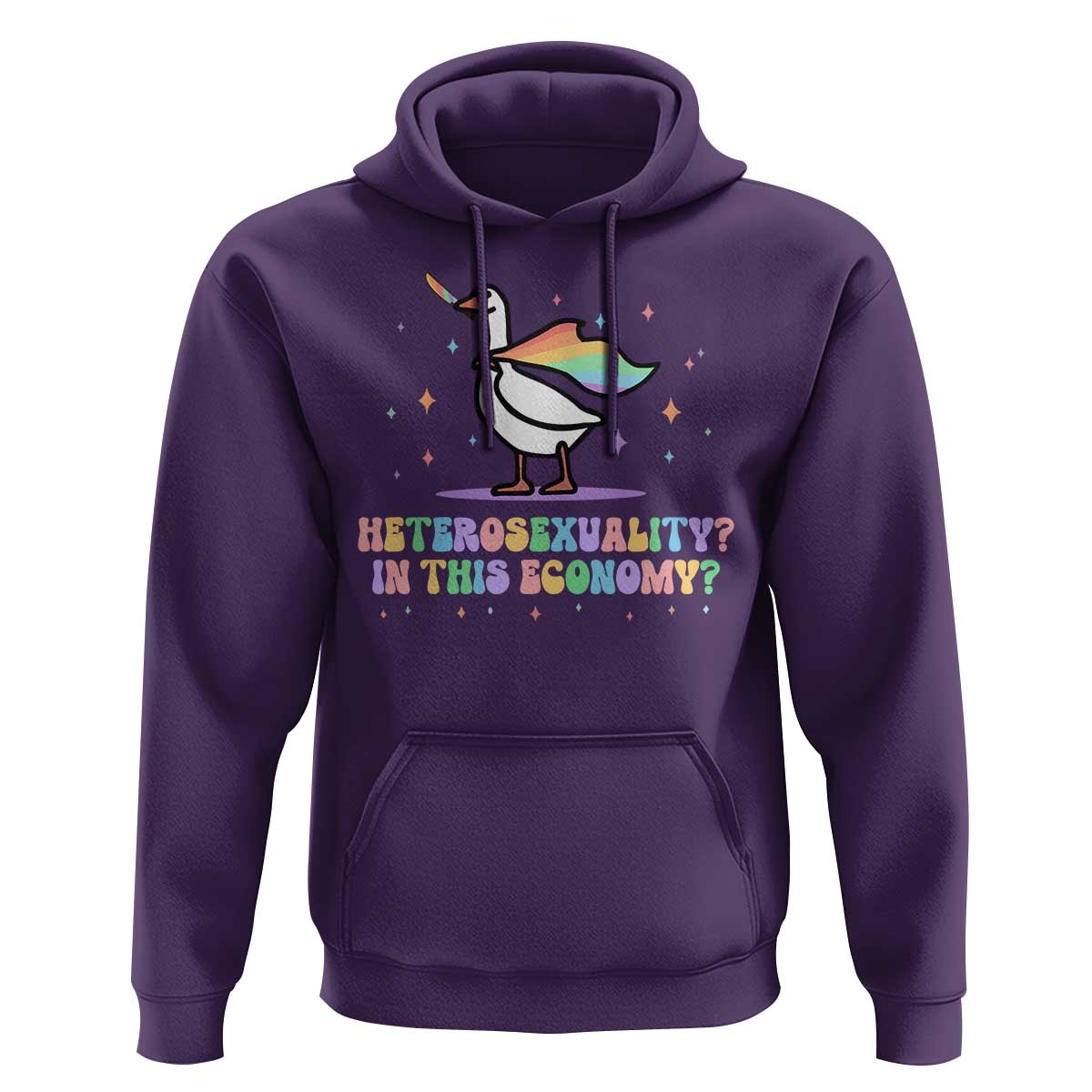 Rainbow Goose Heterosexuality in This Economy Hoodie LGBTQ Lesbian Pride - Wonder Print Shop