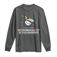 Rainbow Goose Heterosexuality in This Economy Long Sleeve Shirt LGBTQ Lesbian Pride - Wonder Print Shop