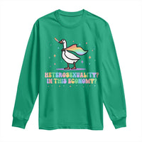 Rainbow Goose Heterosexuality in This Economy Long Sleeve Shirt LGBTQ Lesbian Pride - Wonder Print Shop