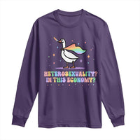 Rainbow Goose Heterosexuality in This Economy Long Sleeve Shirt LGBTQ Lesbian Pride - Wonder Print Shop