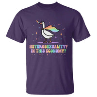 Rainbow Goose Heterosexuality in This Economy T Shirt LGBTQ Lesbian Pride - Wonder Print Shop