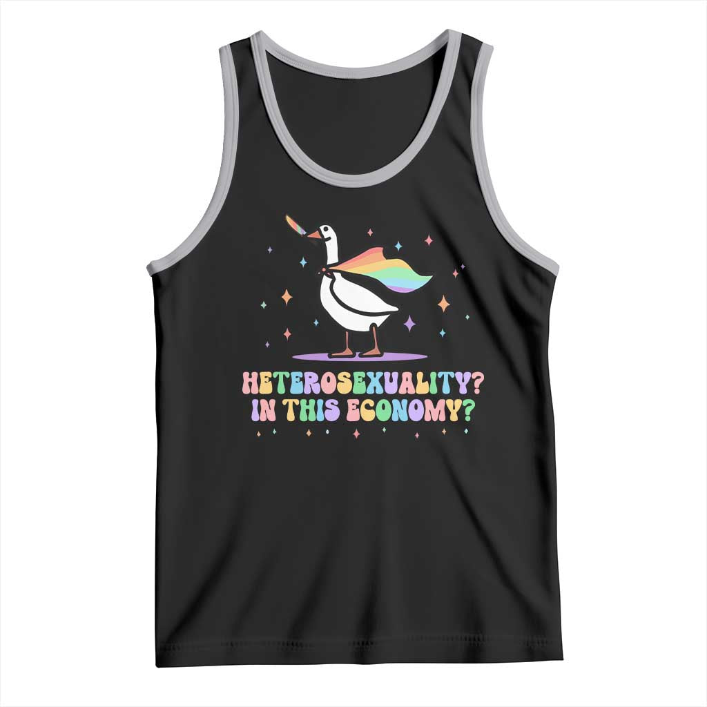 Rainbow Goose Heterosexuality in This Economy Tank Top LGBTQ Lesbian Pride - Wonder Print Shop