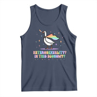 Rainbow Goose Heterosexuality in This Economy Tank Top LGBTQ Lesbian Pride - Wonder Print Shop