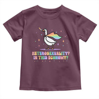 Rainbow Goose Heterosexuality in This Economy Toddler T Shirt LGBTQ Lesbian Pride - Wonder Print Shop