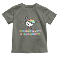 Rainbow Goose Heterosexuality in This Economy Toddler T Shirt LGBTQ Lesbian Pride - Wonder Print Shop