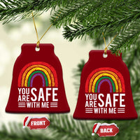 You Are Safe With Me Ceramic Ornament Retro Rainbow LGBTQ Ally Pride - Wonder Print Shop