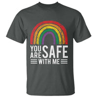 You Are Safe With Me T Shirt Retro Rainbow LGBTQ Ally Pride - Wonder Print Shop
