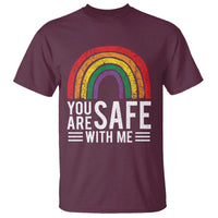 You Are Safe With Me T Shirt Retro Rainbow LGBTQ Ally Pride - Wonder Print Shop