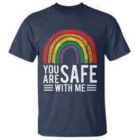 You Are Safe With Me T Shirt Retro Rainbow LGBTQ Ally Pride - Wonder Print Shop