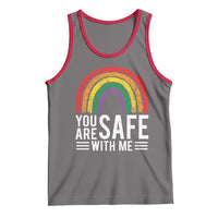 You Are Safe With Me Tank Top Retro Rainbow LGBTQ Ally Pride - Wonder Print Shop