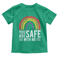 You Are Safe With Me Toddler T Shirt Retro Rainbow LGBTQ Ally Pride - Wonder Print Shop