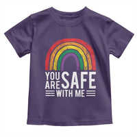 You Are Safe With Me Toddler T Shirt Retro Rainbow LGBTQ Ally Pride - Wonder Print Shop
