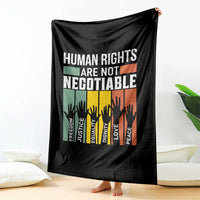 Human Rights Throw Blanket Are Not Negotiable Retro Equality Statement - Wonder Print Shop