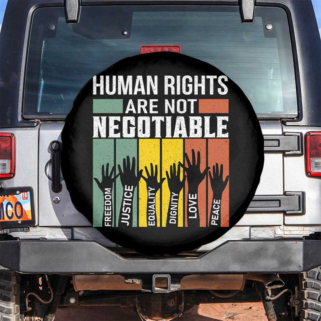 Human Rights Spare Tire Cover Are Not Negotiable Retro Equality Statement - Wonder Print Shop