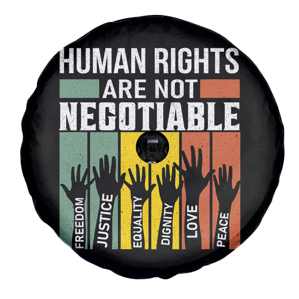 Human Rights Spare Tire Cover Are Not Negotiable Retro Equality Statement - Wonder Print Shop