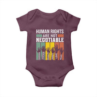 Human Rights Baby Onesie Are Not Negotiable Retro Equality Statement - Wonder Print Shop