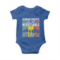 Human Rights Baby Onesie Are Not Negotiable Retro Equality Statement - Wonder Print Shop