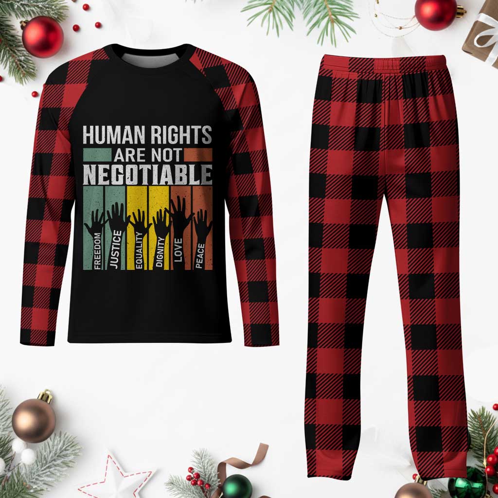 Human Rights Plaid Pajama Set Are Not Negotiable Retro Equality Statement - Wonder Print Shop
