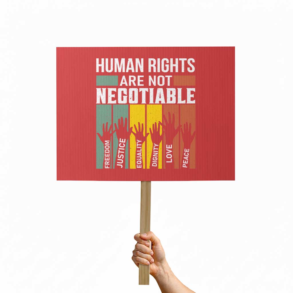 Human Rights Protest Sign Are Not Negotiable Retro Equality Statement - Wonder Print Shop