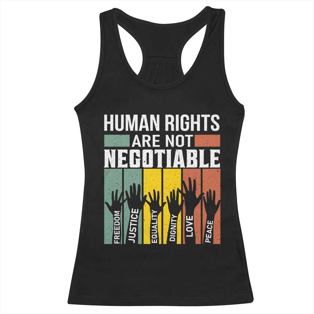 Human Rights Racerback Tank Top Are Not Negotiable Retro Equality Statement - Wonder Print Shop