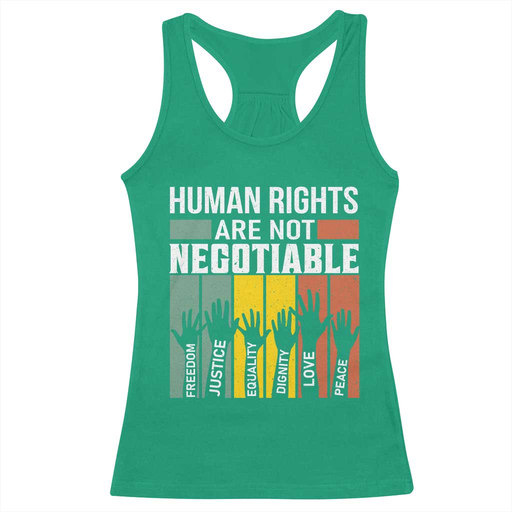 Human Rights Racerback Tank Top Are Not Negotiable Retro Equality Statement - Wonder Print Shop