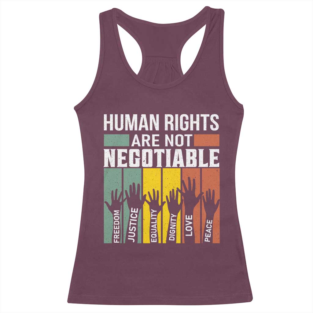 Human Rights Racerback Tank Top Are Not Negotiable Retro Equality Statement - Wonder Print Shop