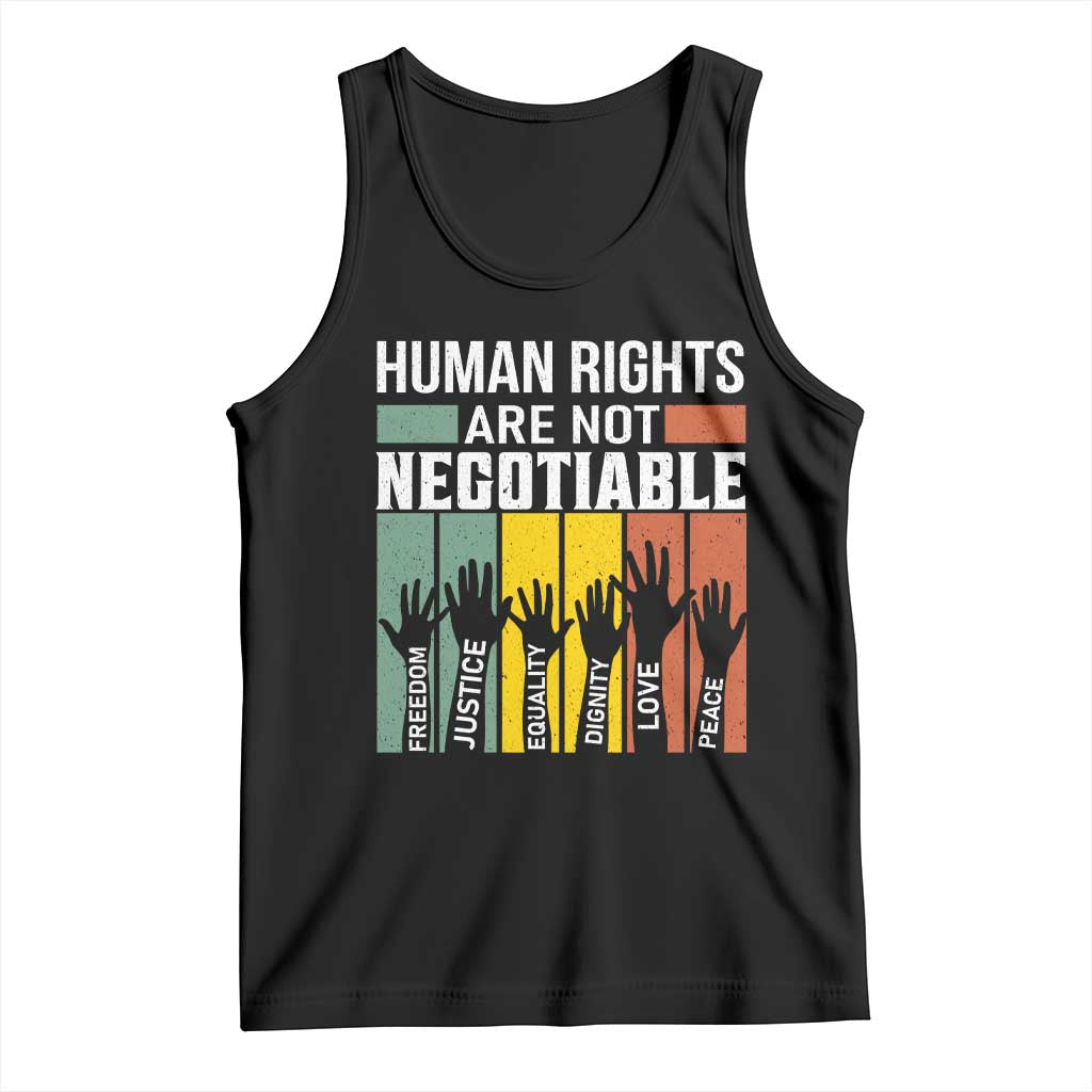 Human Rights Tank Top Are Not Negotiable Retro Equality Statement - Wonder Print Shop