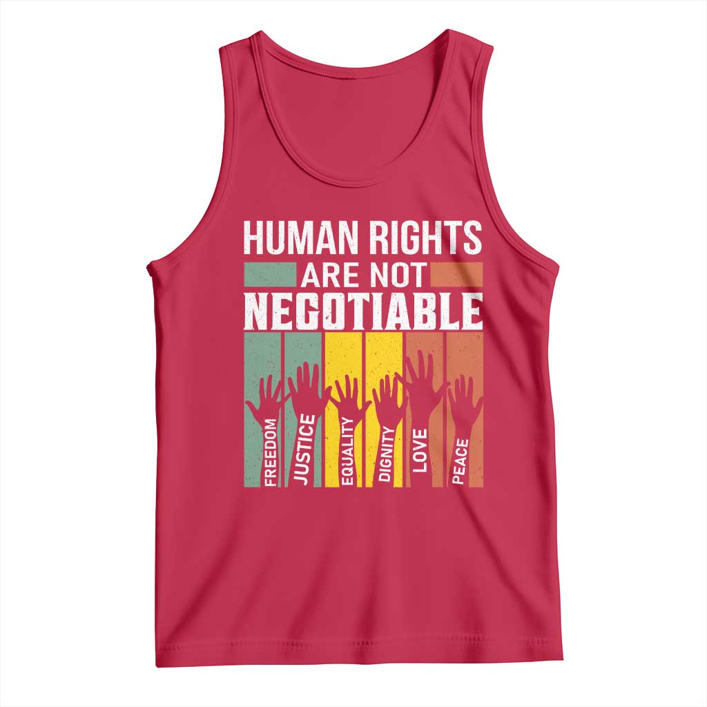 Human Rights Tank Top Are Not Negotiable Retro Equality Statement - Wonder Print Shop