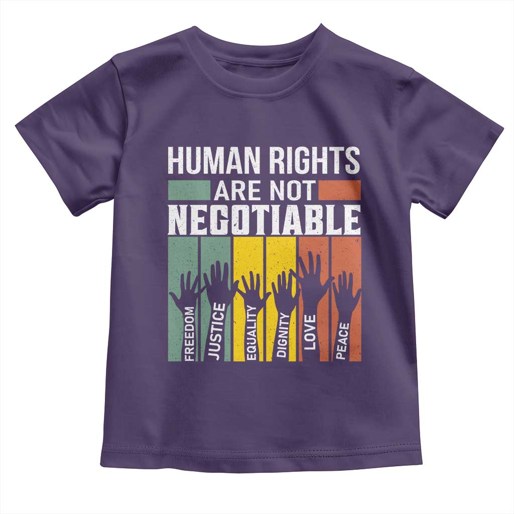 Human Rights Toddler T Shirt Are Not Negotiable Retro Equality Statement - Wonder Print Shop
