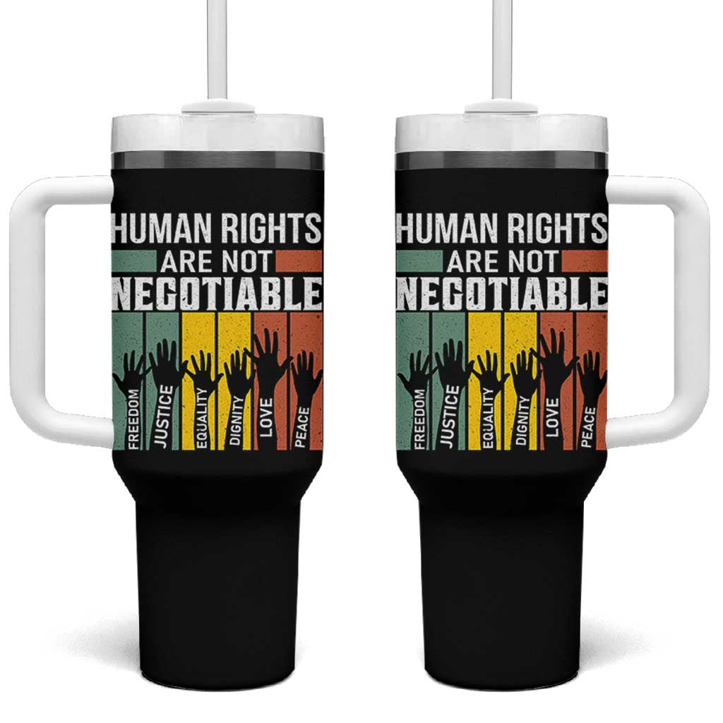 Human Rights Tumbler With Handle Are Not Negotiable Retro Equality Statement - Wonder Print Shop