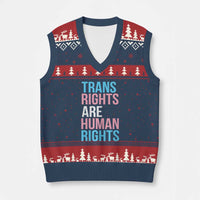 Trans Rights V-Neck Knit Sweater Vest Human Rights Transgender Pride Gender Equality - Wonder Print Shop