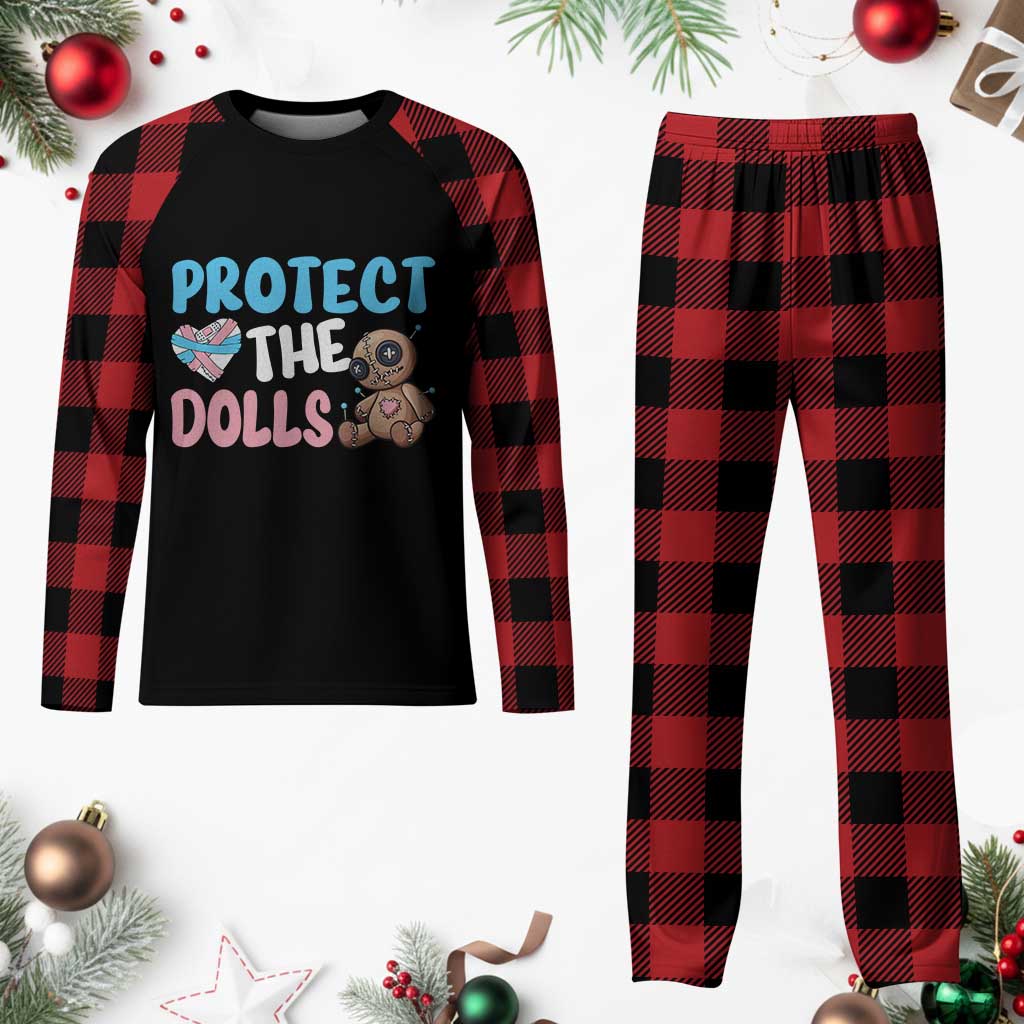 Protect The Dolls Plaid Pajama Set Transgender Trans Pride - Wonder Print Shop