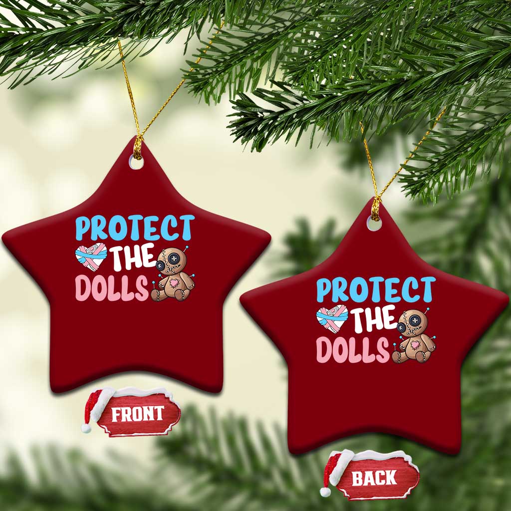 Protect The Dolls Ceramic Ornament Transgender Trans Pride - Wonder Print Shop