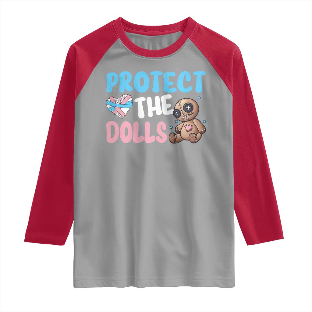 Protect The Dolls Raglan Shirt Transgender Trans Pride