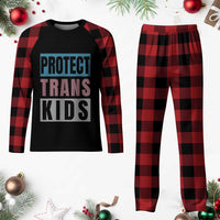 Protect Trans Kids Plaid Pajama Set Transgender Pride Trans Rights Social Justice - Wonder Print Shop