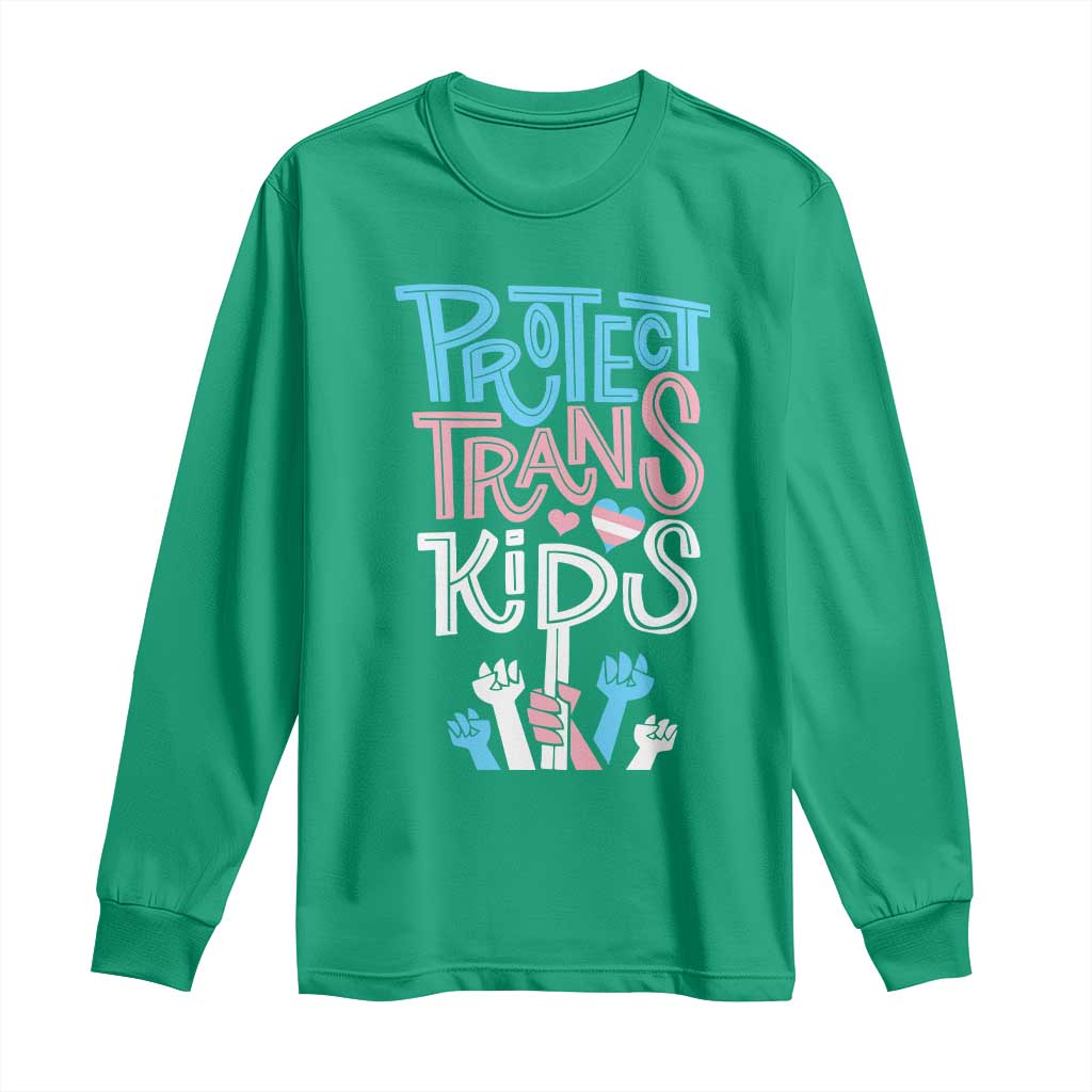 Protect Trans Kids Long Sleeve Shirt Transgender Pride Social Justice