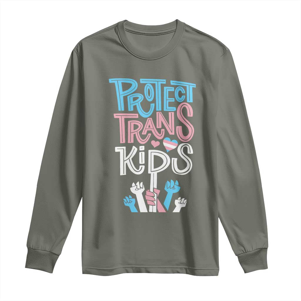 Protect Trans Kids Long Sleeve Shirt Transgender Pride Social Justice