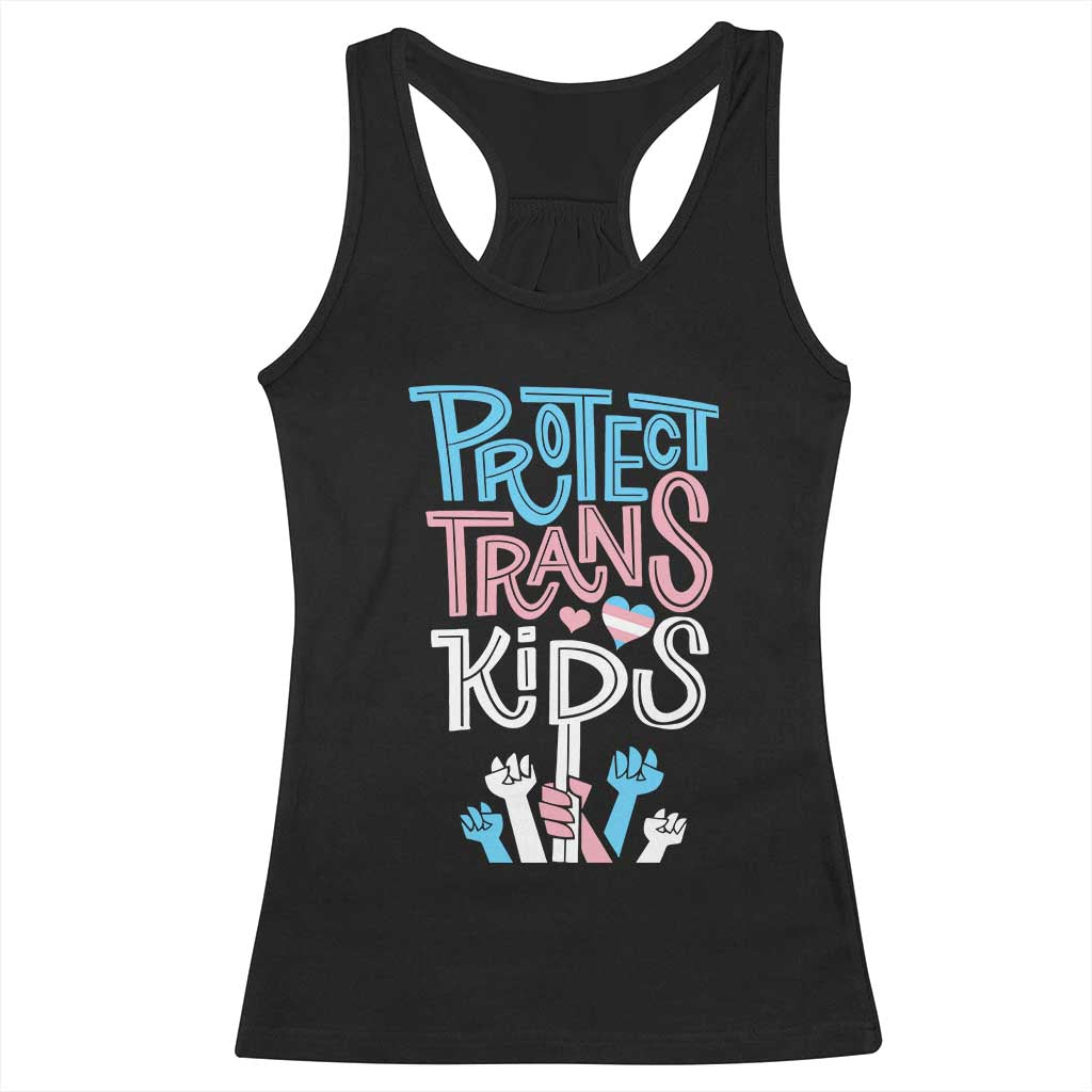 Protect Trans Kids Racerback Tank Top Transgender Pride Social Justice