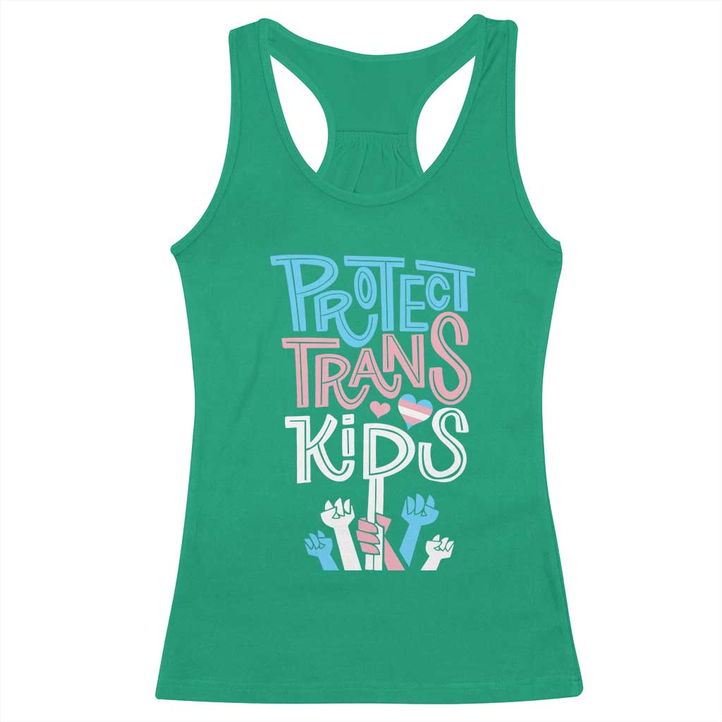 Protect Trans Kids Racerback Tank Top Transgender Pride Social Justice