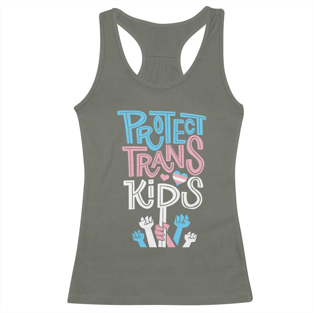 Protect Trans Kids Racerback Tank Top Transgender Pride Social Justice