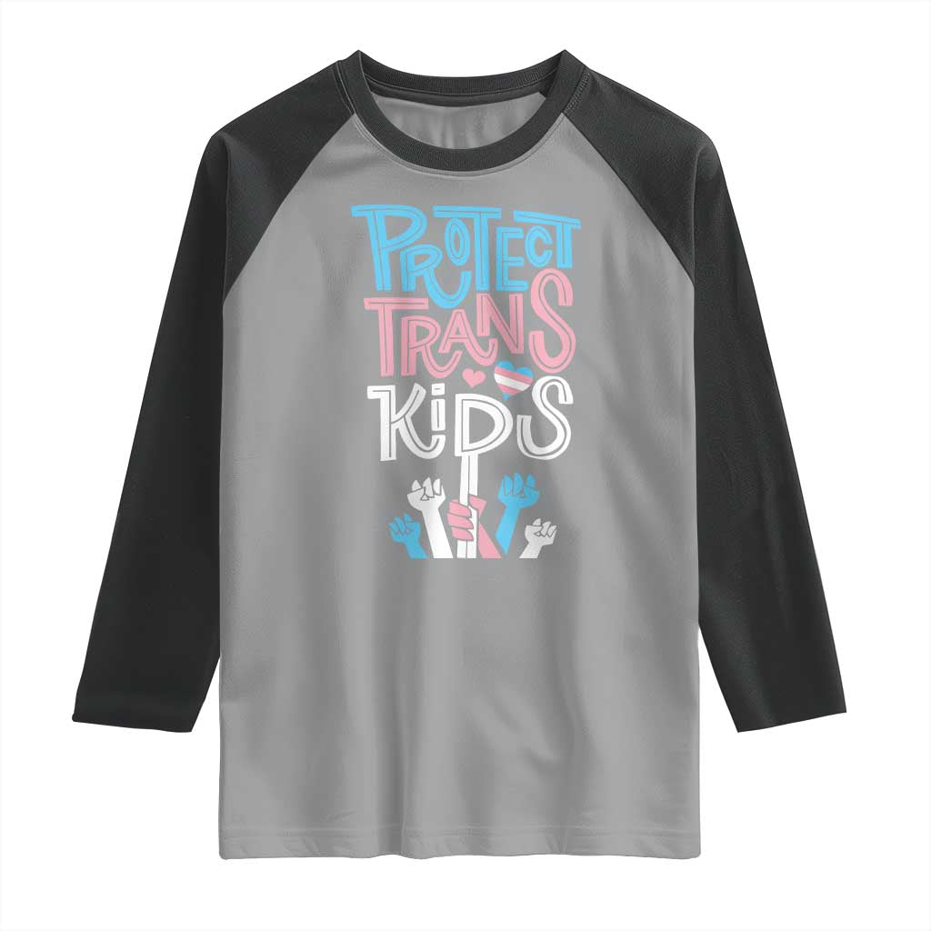 Protect Trans Kids Raglan Shirt Transgender Pride Social Justice