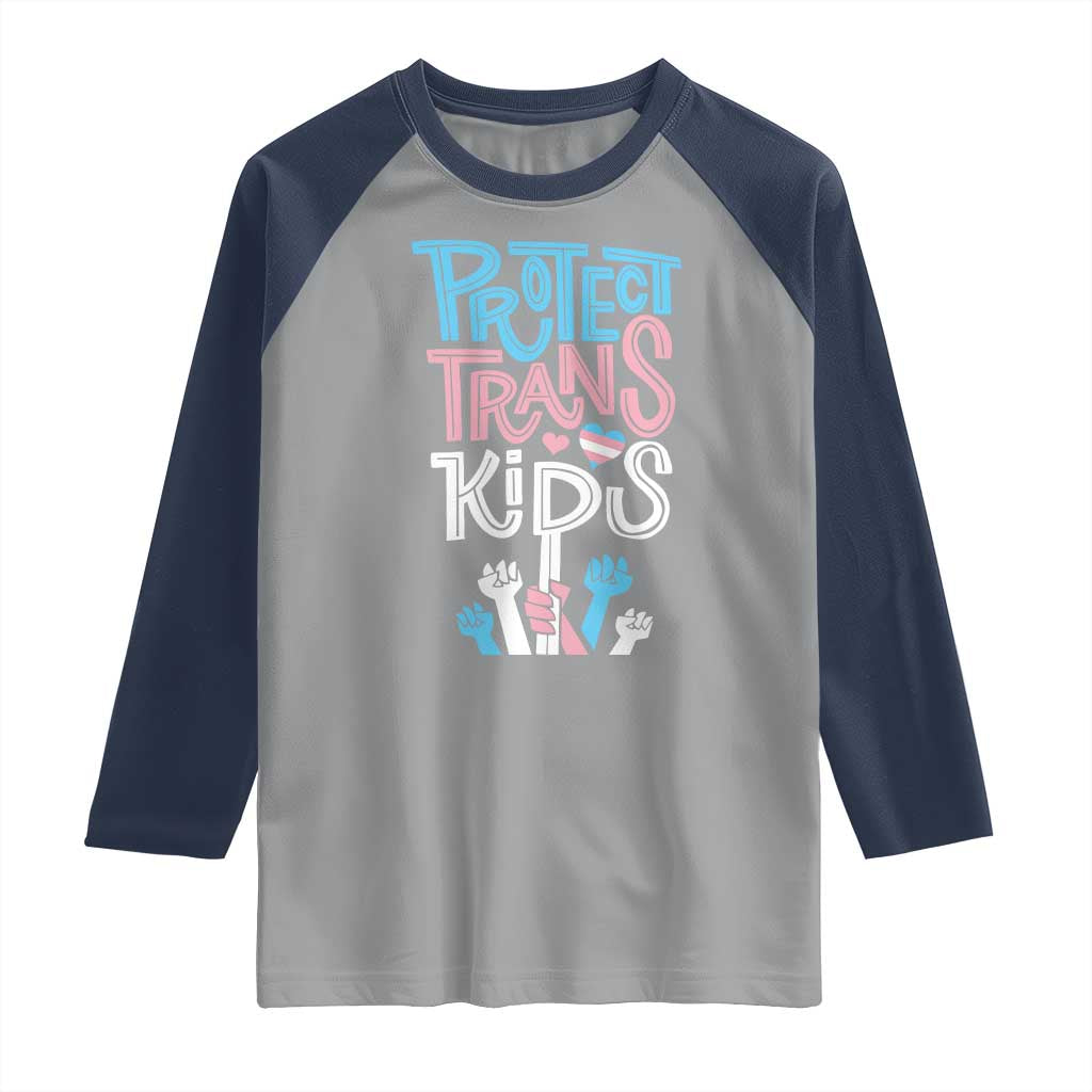 Protect Trans Kids Raglan Shirt Transgender Pride Social Justice