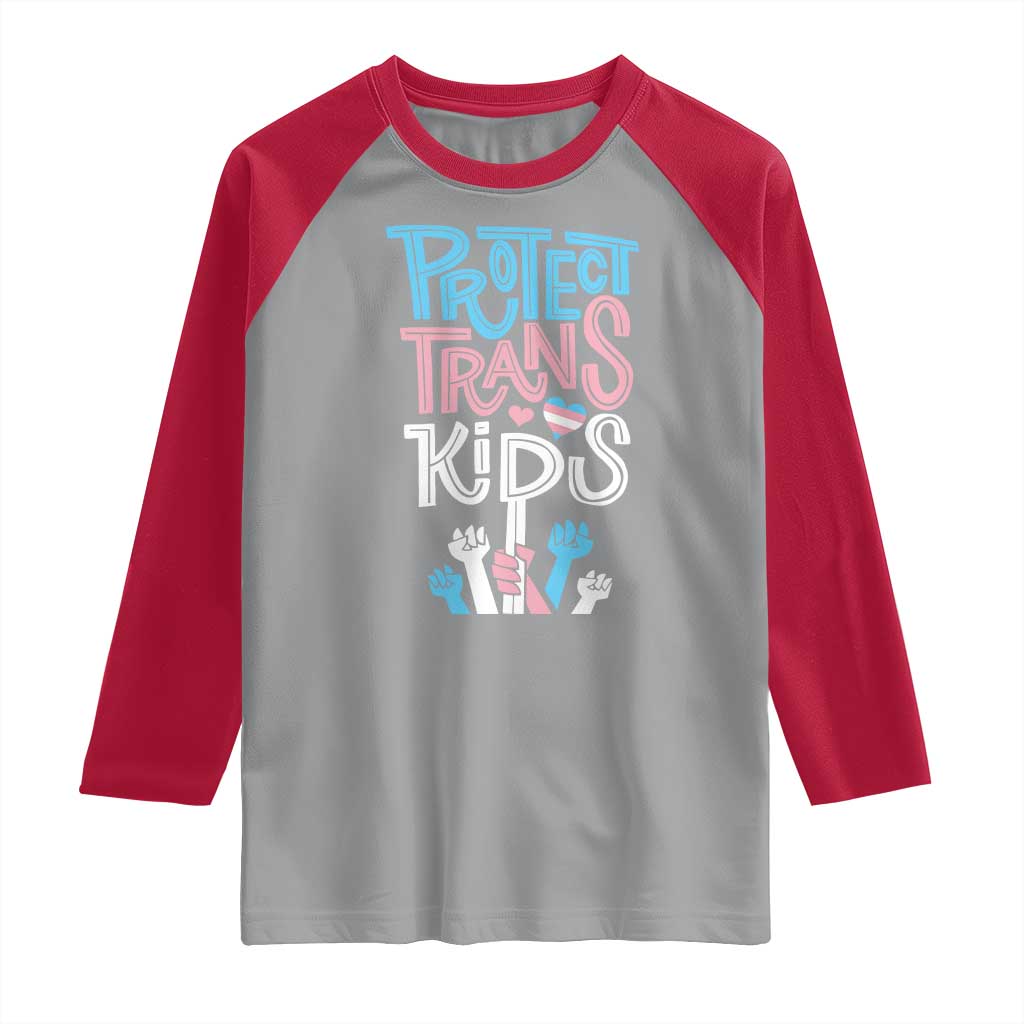 Protect Trans Kids Raglan Shirt Transgender Pride Social Justice