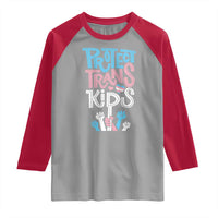 Protect Trans Kids Raglan Shirt Transgender Pride Social Justice