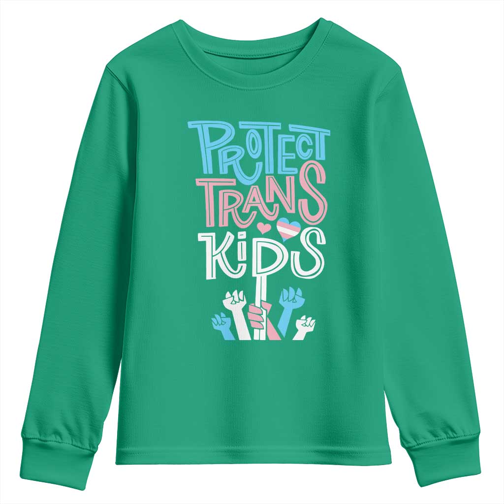 Protect Trans Kids Youth Sweatshirt Transgender Pride Social Justice